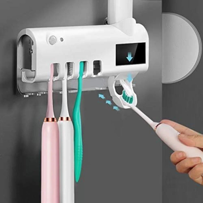 Porta Escova de Dentes com Dosador de Pasta Automática e Esterilizador UV - Praticidade e Higiene