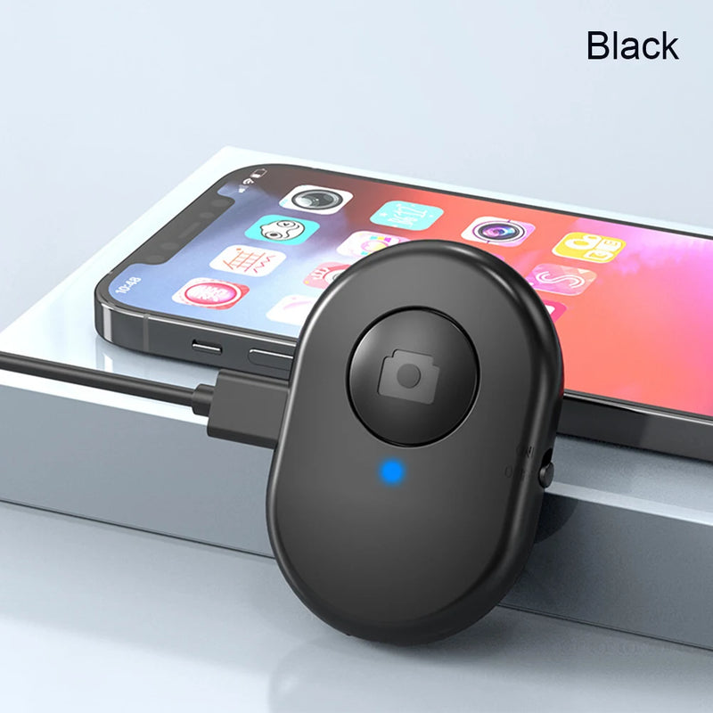 Recarregável Bluetooth Compatível Self-timer Selfie Stick, liberação do obturador, controle remoto sem fio, botão para IOS, Android