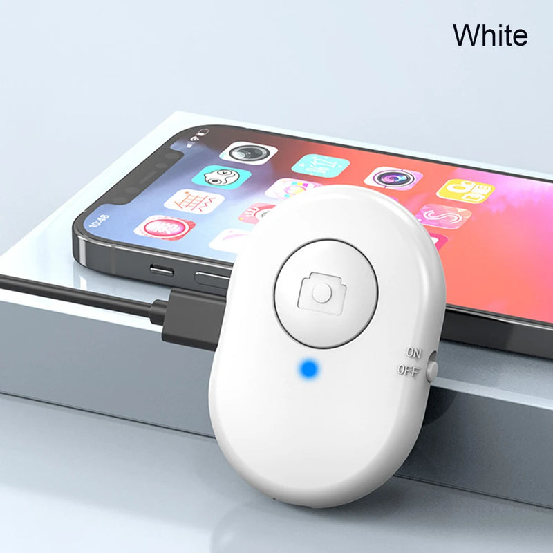 Recarregável Bluetooth Compatível Self-timer Selfie Stick, liberação do obturador, controle remoto sem fio, botão para IOS, Android