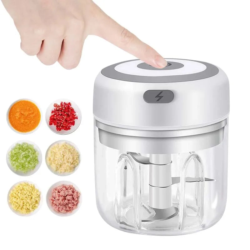 Mini triturador de alho elétrico sem fio, Chopper portátil, Carregamento USB, Gengibre, Pimentão, Máquina de Masher Vegetal, Cozinha, 100ml, 250ml