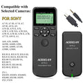 Câmera sem fio Timer Shutter Release, Intervalômetro Timelapse, controle remoto para Canon, Sony, Nikon Bulb, tiro contínuo WTR-2