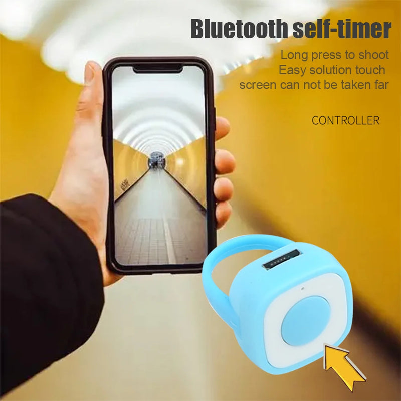Controle remoto sem fio Bluetooth Fingertip Ring, obturador selfie, botão de liberação, temporizador automático, controlador de vídeo, recarregável