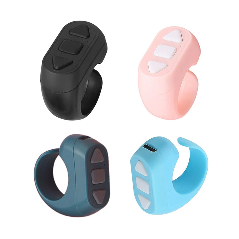 Controle remoto sem fio Bluetooth Fingertip Ring, obturador selfie, botão de liberação, temporizador automático, controlador de vídeo, recarregável