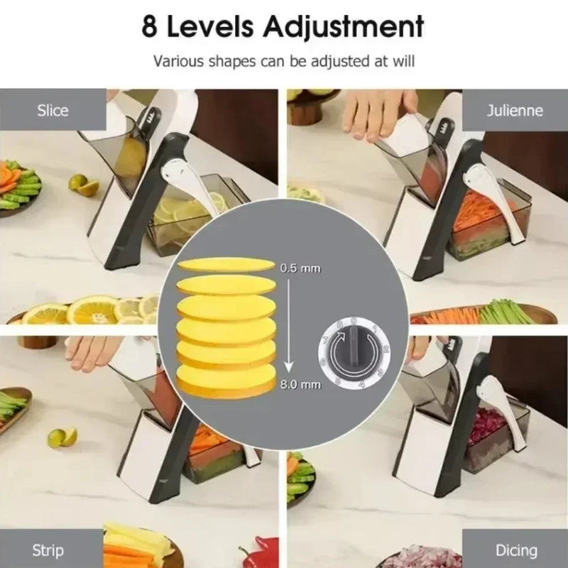 Fatiador manual multifuncional ajustável, picador doméstico de alimentos vegetais e moedor de batata, ferramentas de cozinha, 1 peça