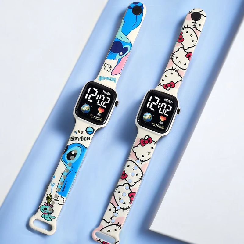 Hello Kitty relógio digital para crianças, novos relógios ponto para meninas, Reloj Para Niña