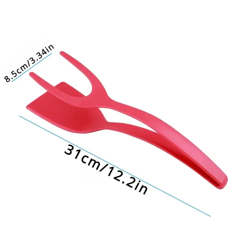 Nylon Grip Flip Tongs, Espátula De Ovo, Espátula De Bife, Pinças Pinça, Panqueca Fried Turners, Acessórios de cozinha, Itens de cozinha, 2 em 1