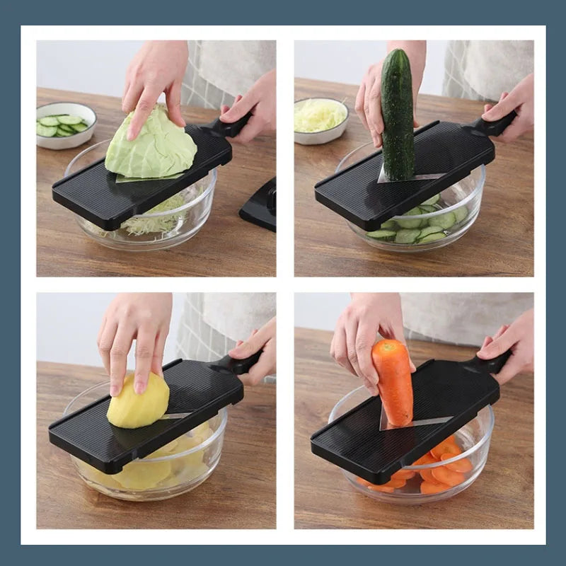 Fatiador Manual de Vegetais Alimentares, Ralador para Saladas, Batata, Pepino, Repolho Roxo, Triturador Multifuncional, Gadget de Cozinha