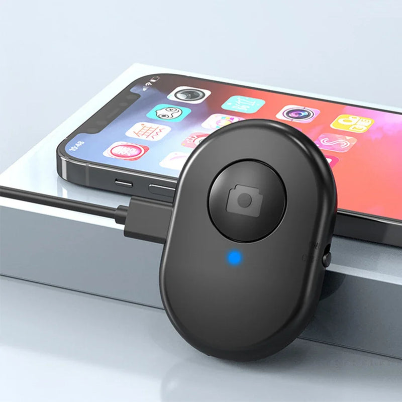 Recarregável bluetooth auto-temporizador selfie vara liberação do obturador bluetooth botão de controle remoto sem fio para ios android