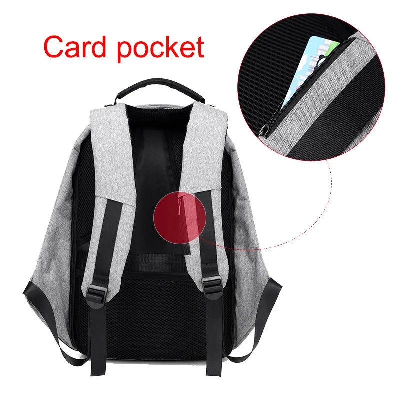Mochila Anti-Roubo para Homens, Bolsa para Laptop, Mochila Masculina, Impermeável, Grande Capacidade, Mochila Escolar Designer, 15,6"